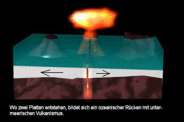  Quer durch die Ozeane erstrecken sich die Stellen, an denen neues Material entsteht.